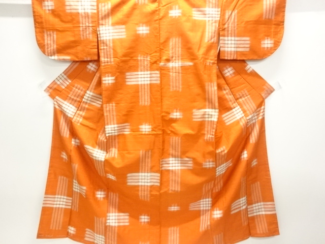 JAPANESE KIMONO / ANTIQUE KIMONO / TAISHO ROMAN STYLE / SILK / MEISEN / WOVEN KASURI PATTERN